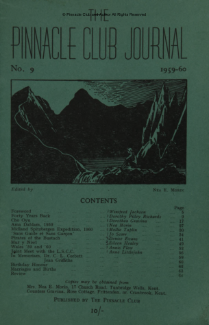 The Pinnacle Club Journal No.-09 1959-1960 cover